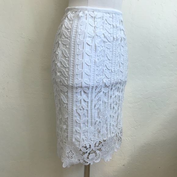 Romeo + Juliet Couture Nordstrom Lace Pencil Skirt White XS - Picture 5 of 6